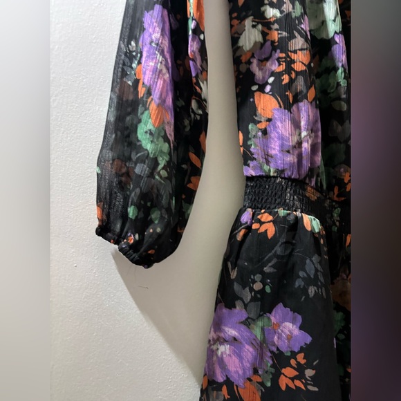 Jessica Simpson Black Floral Long Sleeve Dress - Picture 6 of 7